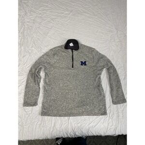 University of Michigan Quarter Zip Fleece Pullover Men's XL Knight's Apparel Gra